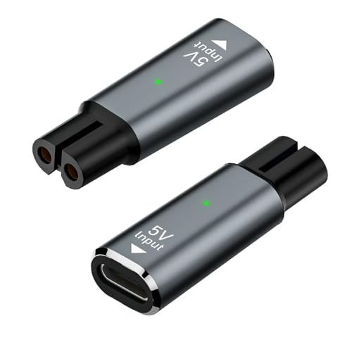 Sharelove 5 V Rasierer Typ-C-Ladekonverter für Philips One Blade, praktisches Typ-C-Rasier-Ladegerät für Oneblade QP2724 QP2834 QP2824 MG5910 MG7910 MG9510 USB C Trimmeranschluss (grau) von Sharelove
