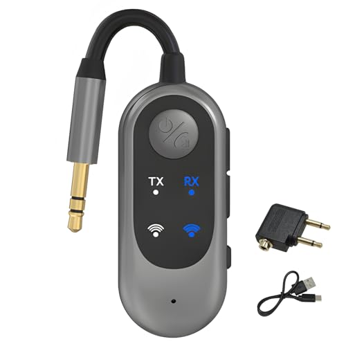 Sharelove Bluetooth 5.3 Transmitter Empfänger 2 in 1 für HiFi/Verstärker Praktischer Wireless Aux Adapter Flugzeug Bluetooth, unterstützt zwei AirPods/Kopfhörer mit 3,5 mm Audio Aux Jack für Flug PC Sharelove Bluetooth 5.3 Transmitter Empfänger 2 in 1 für HiFi/Verstärker Praktischer Wireless Aux Adapter Flugzeug Bluetooth, unterstützt zwei AirPods/Kopfhörer mit 3,5 mm Audio Aux Jack für Flug PC von Sharelove
