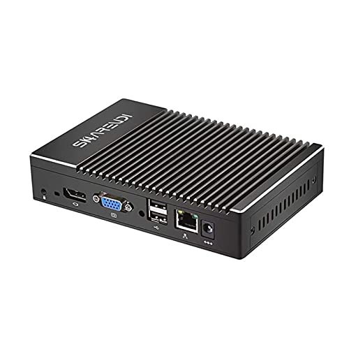 Sharevdi Lüfterloser Mini-PC, AMD A6 1450 Windows 10 Pro (bis zu 1,40 GHz), Mini-Desktop-Computer mit HDMI/VGA/BT4.0/Typ-C, 8 GB DDR3 128 GB SSD Kleiner PC, unterstützt Power On/PEX/Wake on LAN von Sharevdi