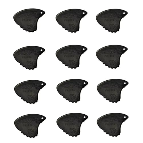Shark Fin Plektrum/Pick, Sweden Relief, 1,15 mm, extra-hard schwarz, 12 Stück von Shark Fin