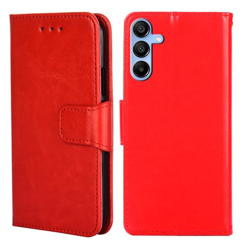SharkProten Handyhülle für Samsung Galaxy A36 5G Hülle mit Kartenfächern, PU Leder Flip Klappbar Klapphülle Stoßfeste Magnetische [Standfunktion] Schutzhülle für Samsung Galaxy A36 5G (6,64" Red) von SharkProten