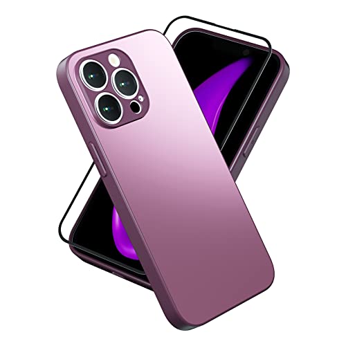 SharkProten Hülle Displayschutzfolie für iPhone 13 Pro Handyhülle Stoßfestes Silikon Milchglas Abriebfestes Gehärtetes Glas Schmale Passform Bumper, Pflaume SharkProten Hülle Displayschutzfolie für iPhone 13 Pro Handyhülle Stoßfestes Silikon Milchglas Abriebfestes Gehärtetes Glas Schmale Passform Bumper, Pflaume von SharkProten