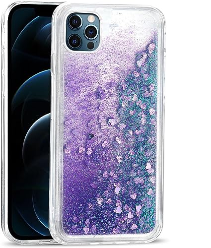 SharkProten Hülle für Honor 90 5G Handyhülle TPU Stoßfest Kratzfest Bumper Glitzernd Flüssigkristall Treibsand Schmale Passform Schutzhülle für Frauen Mädchen Weiblich Lila von SharkProten