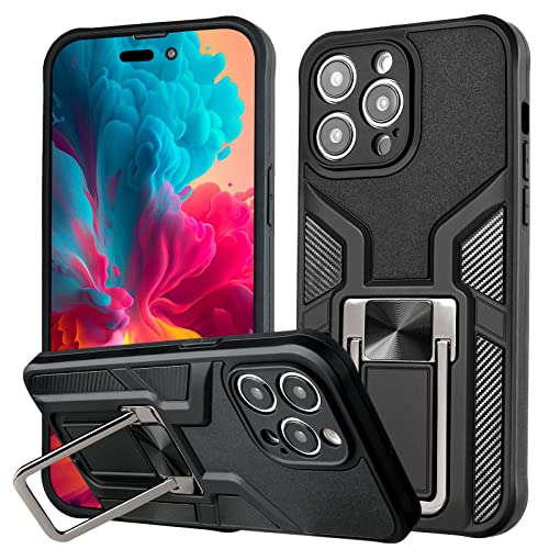 SharkProten Shockproof Case Entwickelt für Samsung S23 Plus 5G Ringhalter Kickstand, Heavy Duty Bumper Armor Phone Cover mit Magnetic – Schwarz von SharkProten