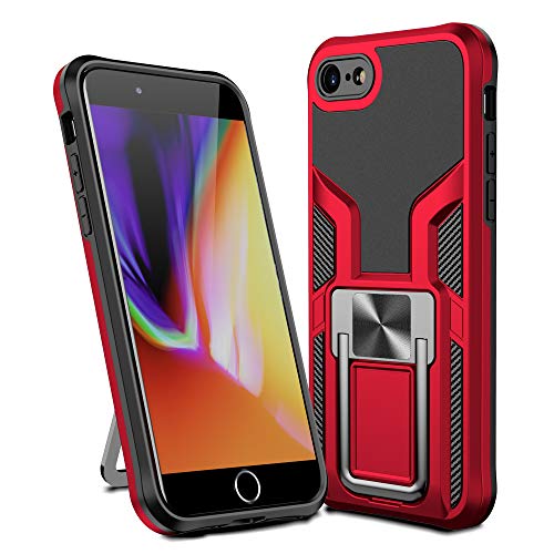 SharkProten Hülle für iPhone 7/8/SE 2020/SE 2022 Stoßfeste Flexibel Handy Tasche Bumper Schutzhülle Ringhalter Ständer Robuste Case Cover mit Magnetverschluss, Rot SharkProten Hülle für iPhone 7/8/SE 2020/SE 2022 Stoßfeste Flexibel Handy Tasche Bumper Schutzhülle Ringhalter Ständer Robuste Case Cover mit Magnetverschluss, Rot von SharkProten