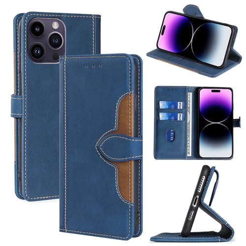 SharkProten iPhone 15 Pro Handyhülle PU Lederhülle mit Kartenfach Magnetverschluss, Hülle für iPhone 15 Pro RFID Schutzhülle Klapphülle Wallet Case Cover, Blau SharkProten iPhone 15 Pro Handyhülle PU Lederhülle mit Kartenfach Magnetverschluss, Hülle für iPhone 15 Pro RFID Schutzhülle Klapphülle Wallet Case Cover, Blau von SharkProten