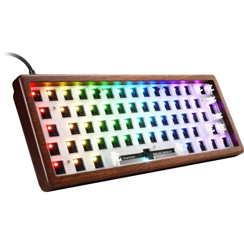 SKILLER SGK50 S4 Gen2 Wood Barebone, Gaming-Tastatur von Sharkoon