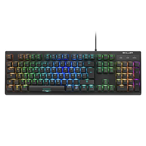 Sharkoon, USB, Skiller SGK30 Red, Mechanische Gaming Tastatur (mit RGB Beleuchtung, rote Schalter, N-Key-Rollover, 1000 Hz Polling Rate), 4044951030002 von Sharkoon