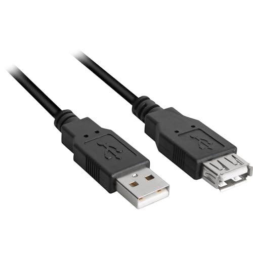 Sharkoon 4044951015429 USB-Kabel 3 m USB A schwarz – USB-Kabel (3 m, USB A, USB 2.0, Stecker auf Buchse) von Sharkoon