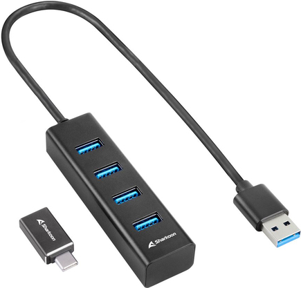 Sharkoon 4044951037582 Schnittstellen-Hub USB 3.2 Gen 1 (3.1 Gen 1) Type-C 5000 Mbit/s Schwarz (4044951037582) von Sharkoon