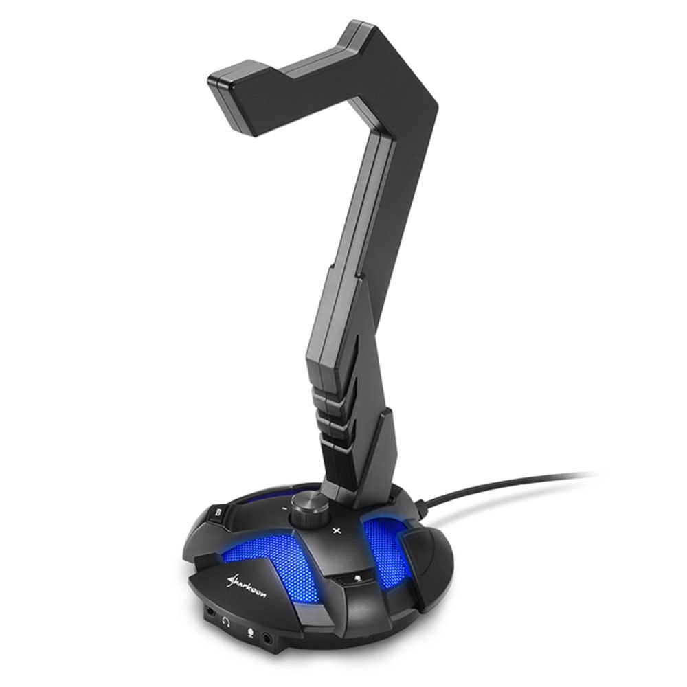 Sharkoon Headset Ständer X-Rest 7.1 mit USB-Soundkarte, Beleuchtung, 7.1 Klang, Mikrofon Boost von Sharkoon