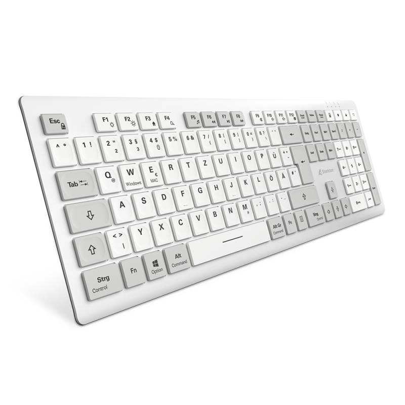 Sharkoon OfficePal K30W Tastatur - kabellose Office Tastatur mit leisen Scissor-Schaltern, 110 Stunden Akku-Laufzeit, Kompatibel mit Windows und macOS von Sharkoon