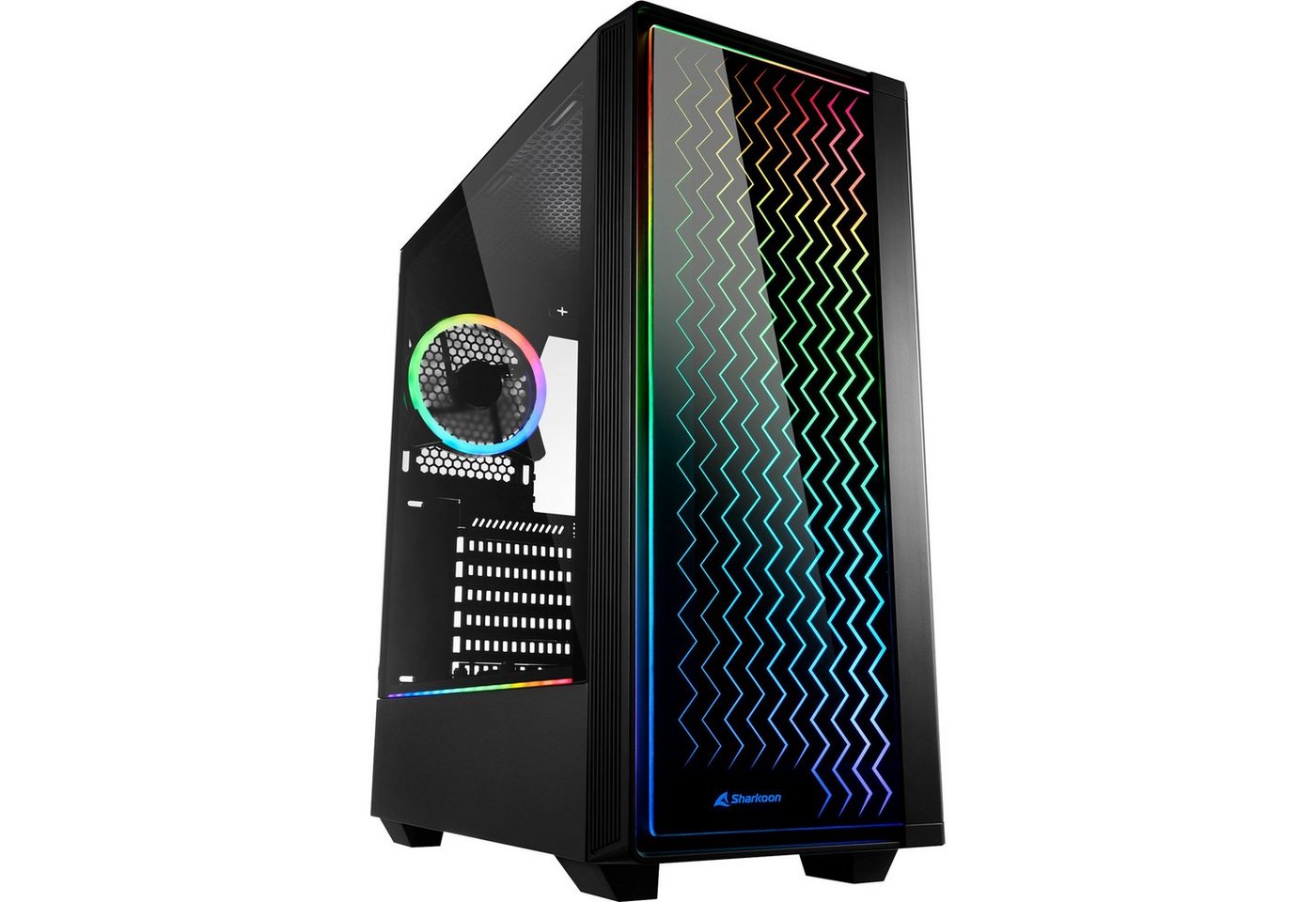 Sharkoon PC-Gehäuse Sharkoon RGB LIT 200, Tower-Gehäuse, (Front und von Sharkoon