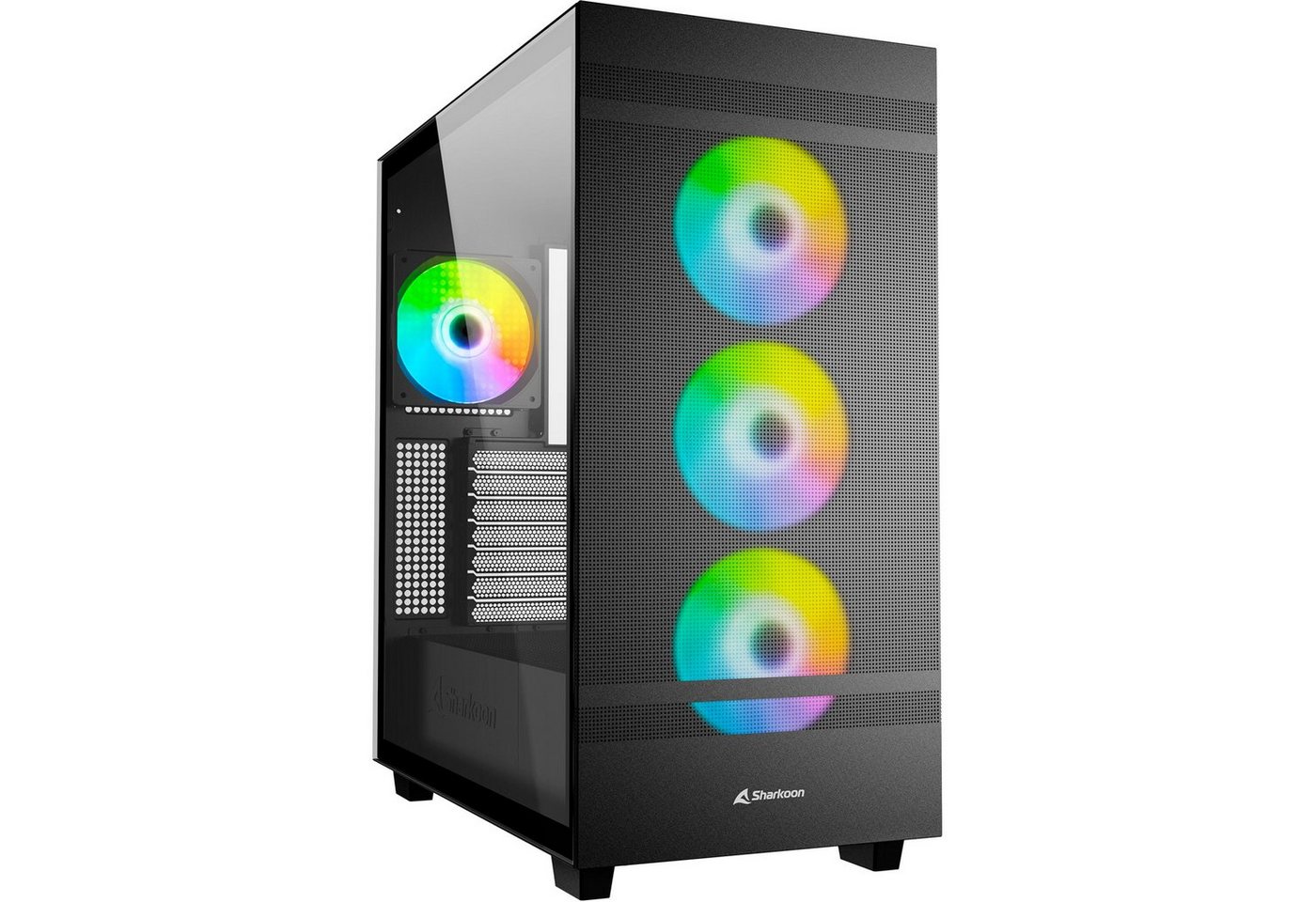 Sharkoon PC-Gehäuse Sharkoon Rebel C50 RGB, Tower-Gehäuse, (Gehärtetes Sharkoon PC-Gehäuse Sharkoon Rebel C50 RGB, Tower-Gehäuse, (Gehärtetes von Sharkoon