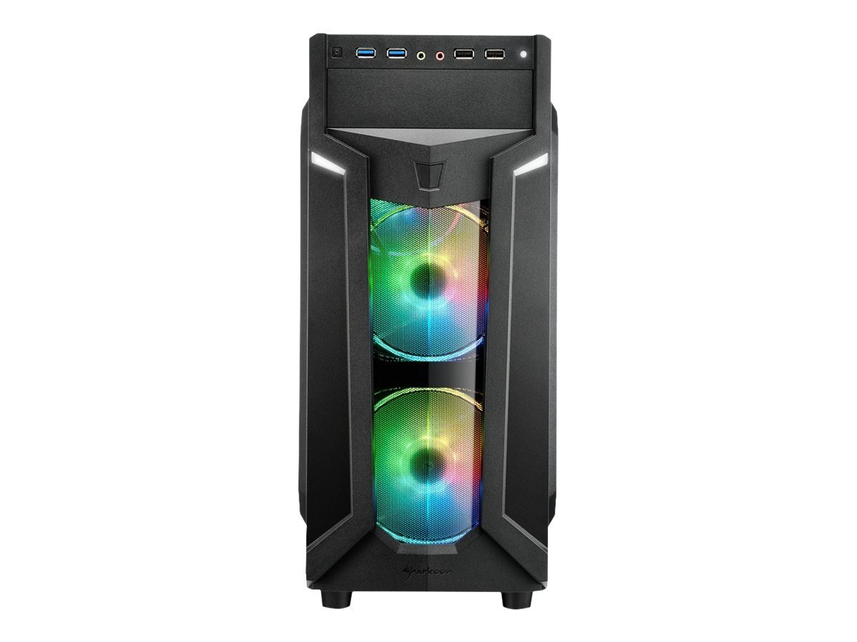 Sharkoon PC-Gehäuse SHARKOON VG6-W RGB Computer-Gehäuse Midi ATX Tower Schwarz (VG6-W RGB) von Sharkoon