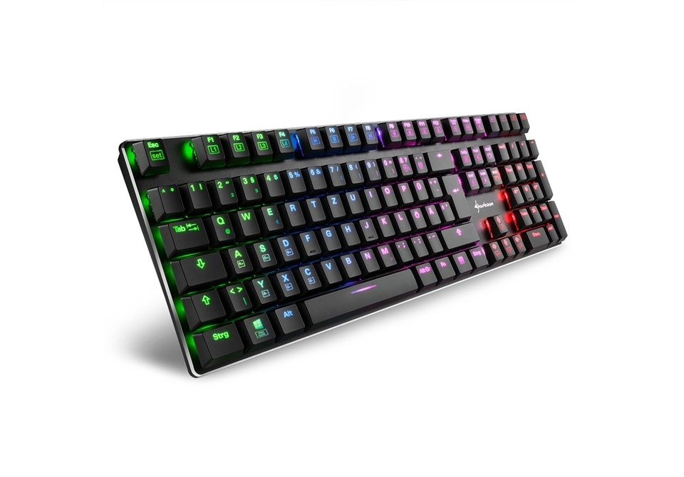 Sharkoon PureWriter RGB Kailh Blau, 4 Multimediatasten, Anti-Ghosting (N-Key-Rollover) von Sharkoon