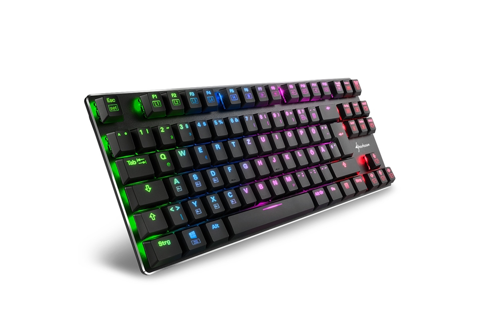 Sharkoon PureWriter TKL RGB, Kailh Rot, B-Ware Anti-Ghosting (N-Key-Rollover) von Sharkoon