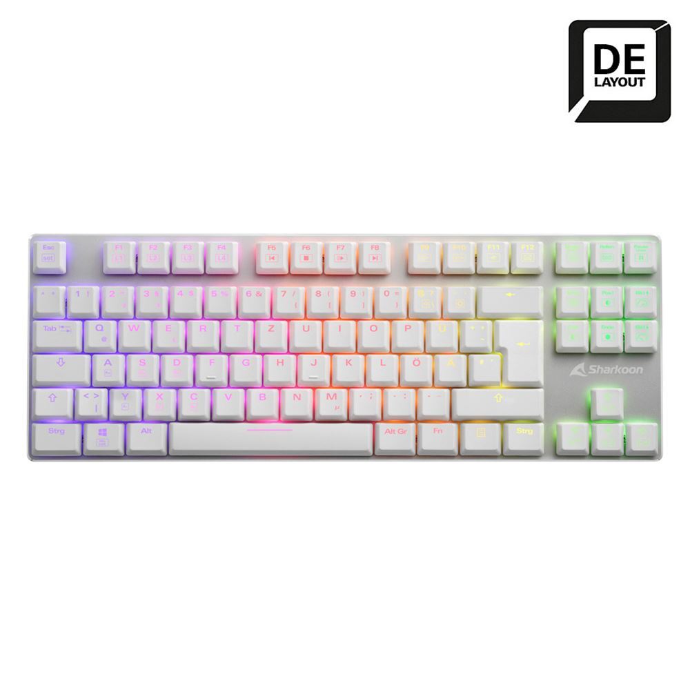 Sharkoon PureWriter TKL Tastatur weiß RGB Kailh Blue Switches Kailh Blue Switches Deutsches Layout von Sharkoon