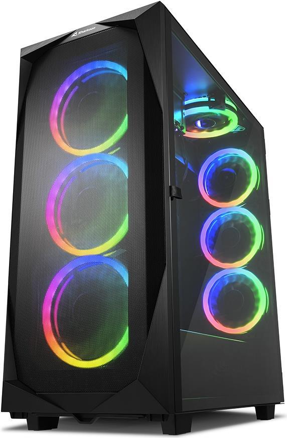 Sharkoon REV300 - Tower - Erweitertes ATX - Seitenteil mit Fenster (gehärtetes Glas) - keine Spannungsversorgung - USB/Audio (4044951032129) von Sharkoon