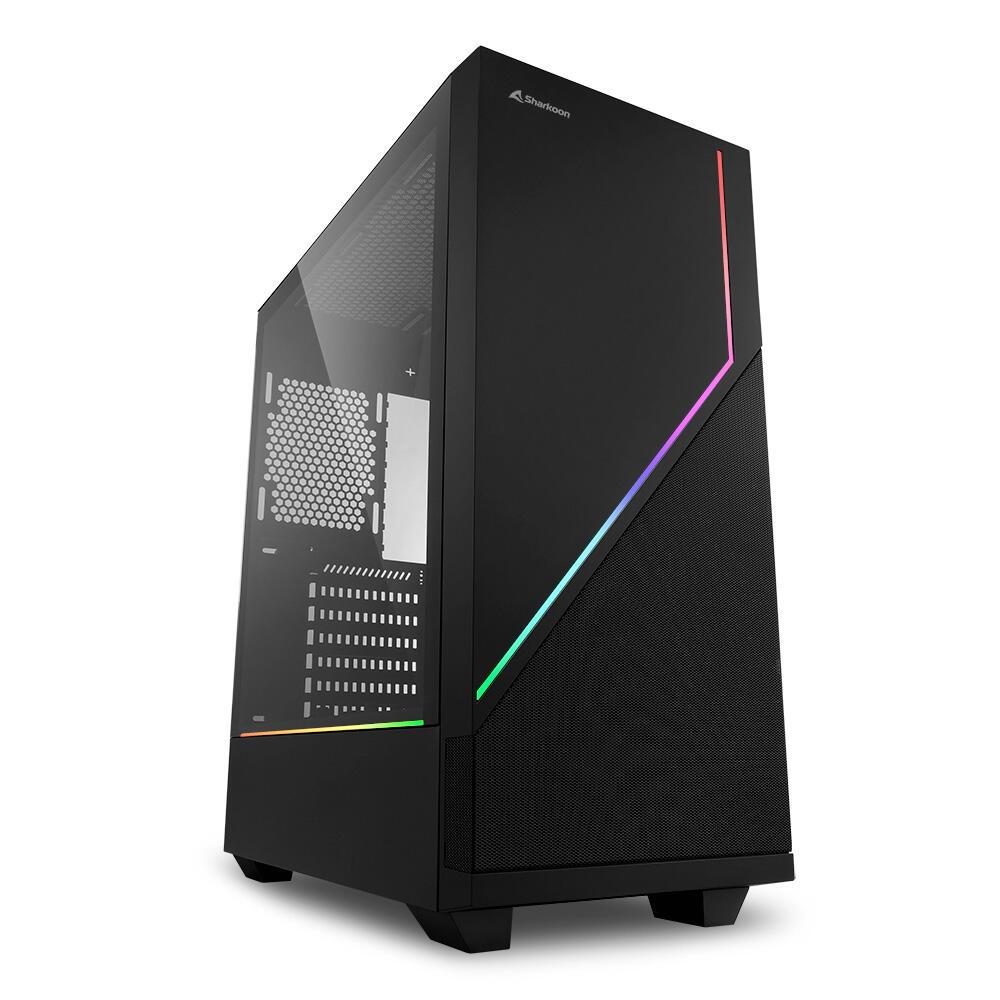 Sharkoon RGB FLOW Midi-ATX-Tower Gehäuse ohne Netzteil von Sharkoon