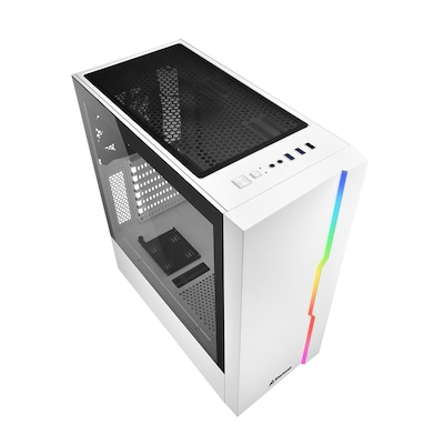 Sharkoon RGB Slider Midi-Tower ATX Gaming Gehäuse RGB LED, Seitenfenster Weiß von Sharkoon