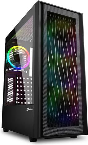Sharkoon RGB Wave - Tower - ATX - Seitenteil mit Fenster (gehärtetes Glas) - keine Spannungsversorgung - USB/Audio von Sharkoon
