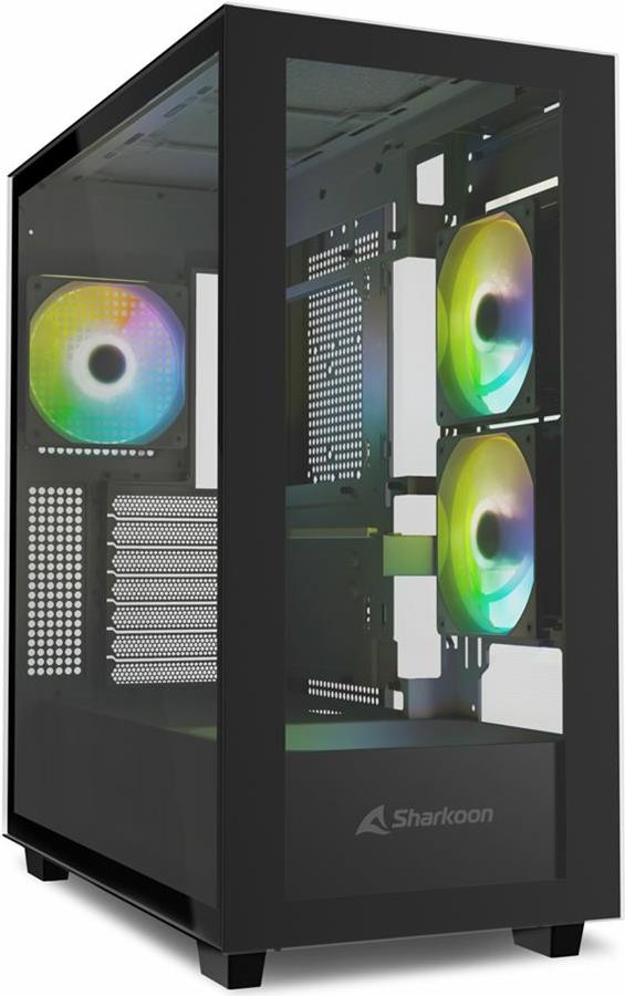 Sharkoon Rebel C60 - Midi Tower - PC - Schwarz - ATX - micro ATX - Mini-ITX - Stahl - Gehärtetes Glas - Gaming (4044951040032) von Sharkoon