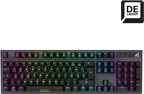 Sharkoon SKILLER SGK20 Red Tastatur USB QWERTZ Deutsch Schwarz (4044951037759) von Sharkoon
