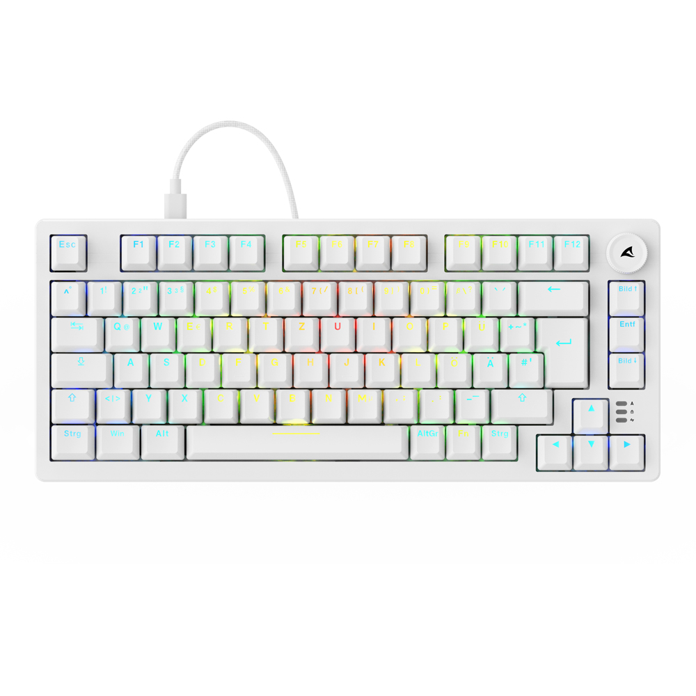 Sharkoon SKILLER SGK25 - 75% Layout, Hot-Swap Huano Red Switches (geschmiert), RGB-Beleuchtung, QWERTZ-Layout, weiß von Sharkoon