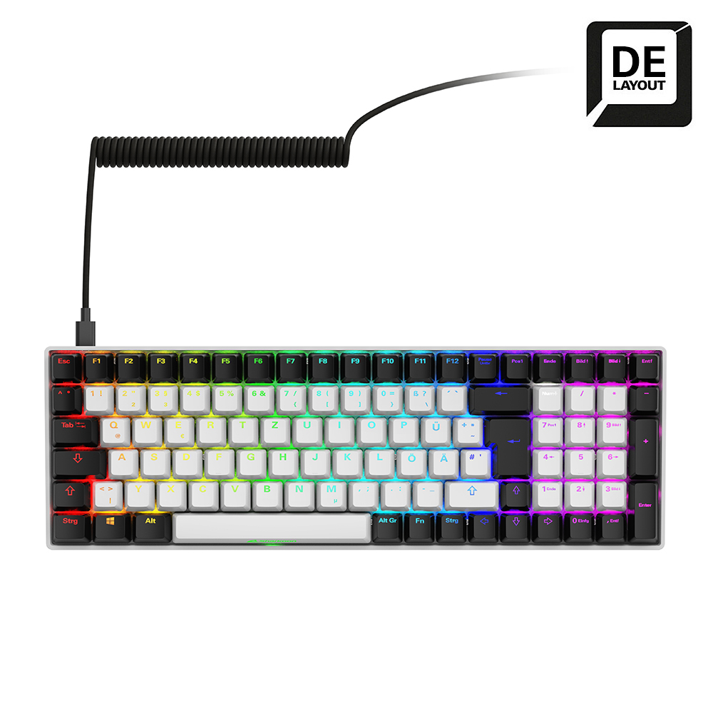 Sharkoon SKILLER SGK50 S2 Gaming Tastatur - 96% Layout, Hot-Swap Gateron Yellow Switches, RGB-Beleuchtung, QWERTZ-Layout, weiß Sharkoon SKILLER SGK50 S2 Gaming Tastatur - 96% Layout, Hot-Swap Gateron Yellow Switches, RGB-Beleuchtung, QWERTZ-Layout, weiß von Sharkoon