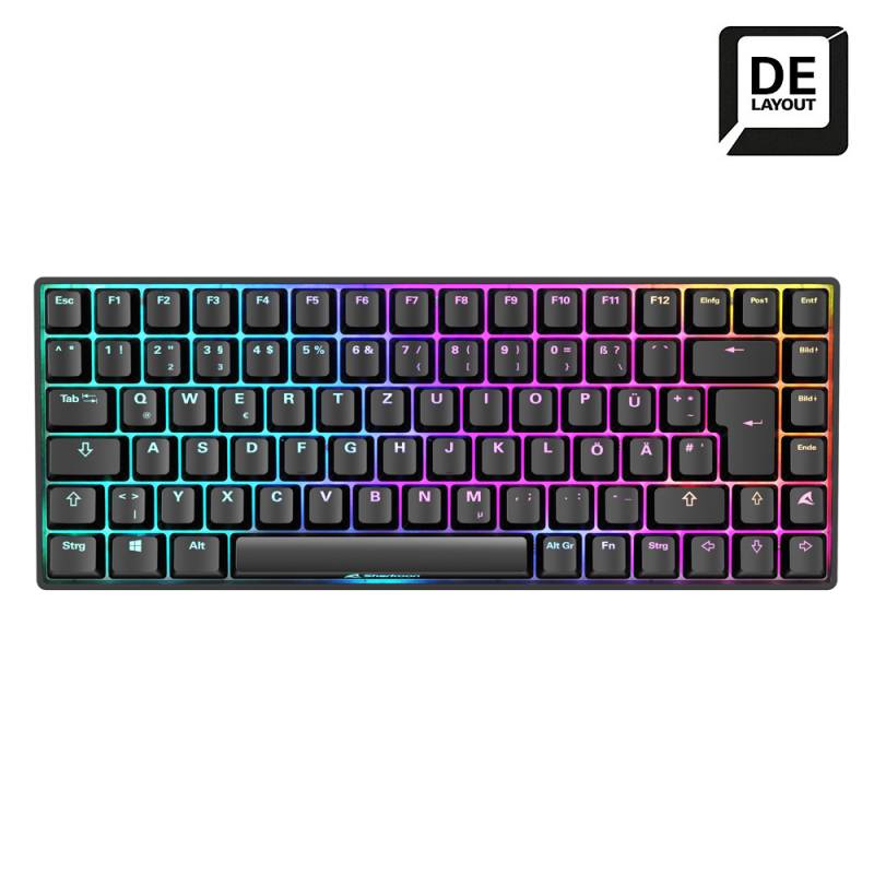 Sharkoon SKILLER SGK50 S3 Gaming Tastatur - 75% Layout, braune Hot-Swap Gateron-Switches, RGB-Beleuchtung, QWERTZ-Layout, schwarz von Sharkoon