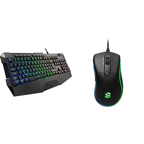 Sharkoon Skiller SGK4 Gaming Keyboard RGB, N-Key-Rollover, (Deutsches Tastaturlayout) & Skiller SGM2 RGB Gaming Maus, optisch 6400 DPI, Ergonomische Form Mehrfarbig von Sharkoon