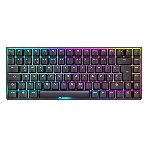 Sharkoon Skiller SGK50 S3 Schwarz, RGB Gaming Keyboard, Gateron Yellow, 75% Layout von Sharkoon