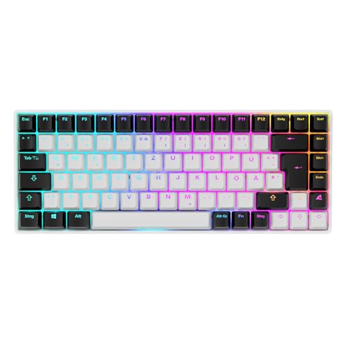 Sharkoon Skiller SGK50 S3 Weiß, RGB Gaming Keyboard, Gateron Yellow, 75% Layout von Sharkoon