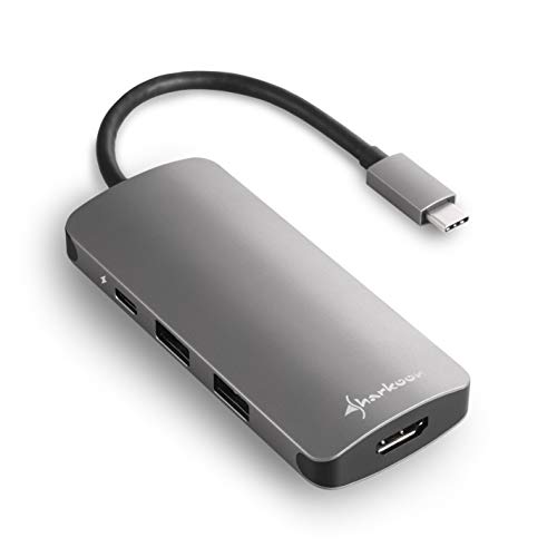 Sharkoon USB 3.0 Type C Multiport Adapter dunkelgrau von Sharkoon