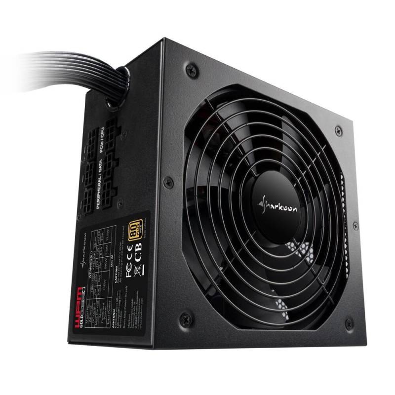 Sharkoon Netzteil WPM Gold ZERO 650W Zero RPM Semi-Modular 80 PLUS Gold von Sharkoon