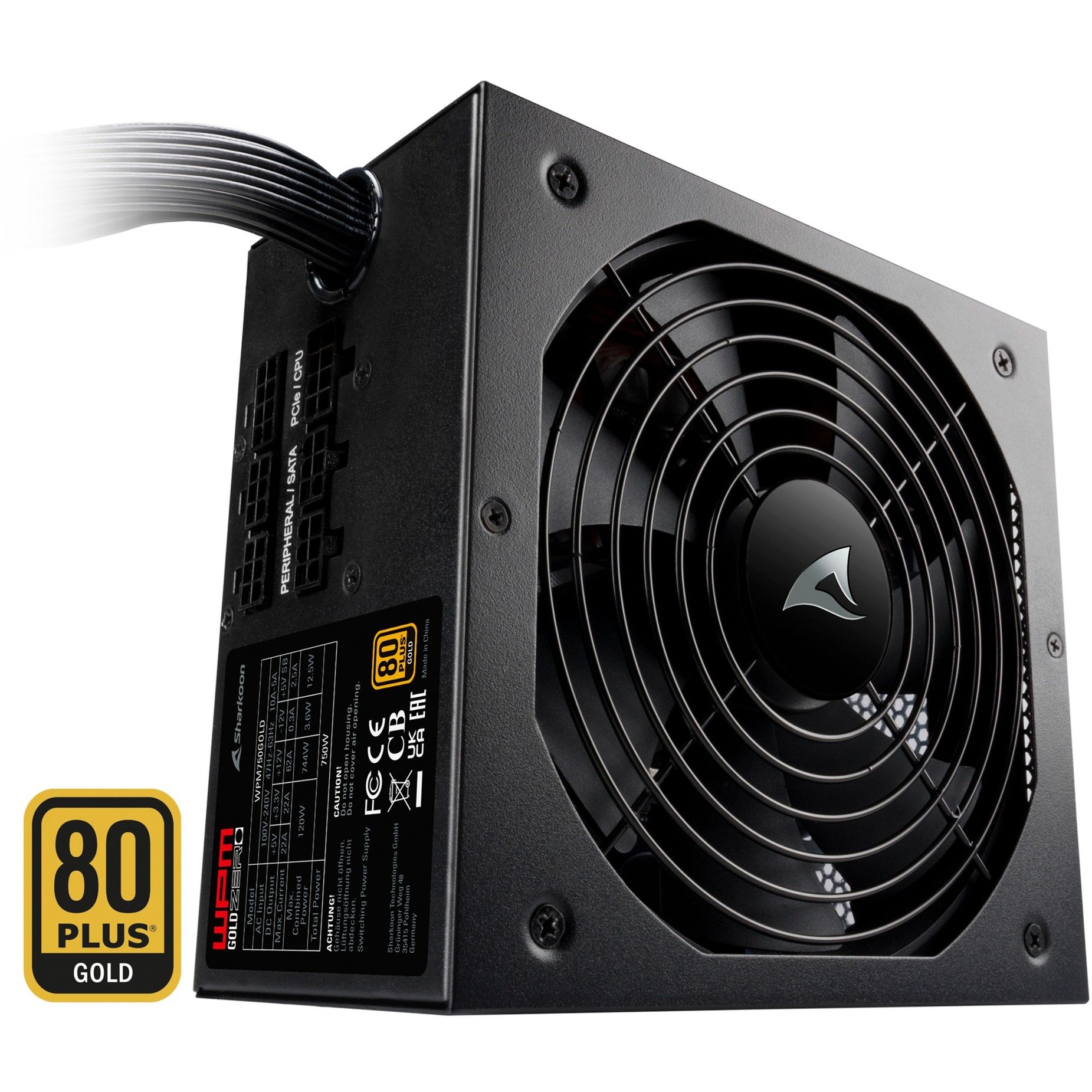 WPM Gold ZERO 750W, PC-Netzteil von Sharkoon