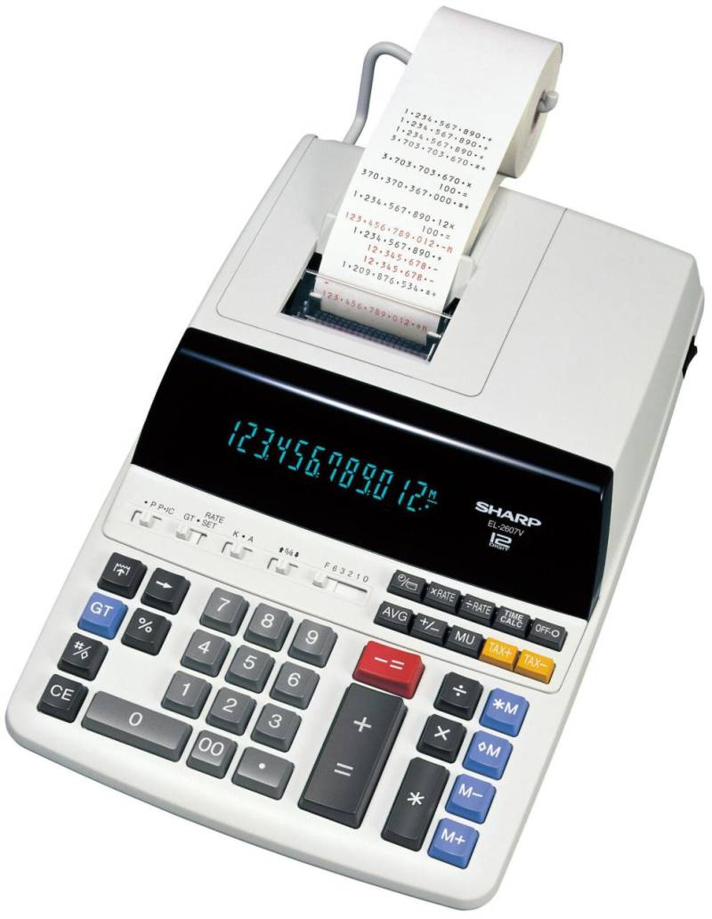 Sharp Tischrechner druckend EL-2607V lichtgrau von Sharp