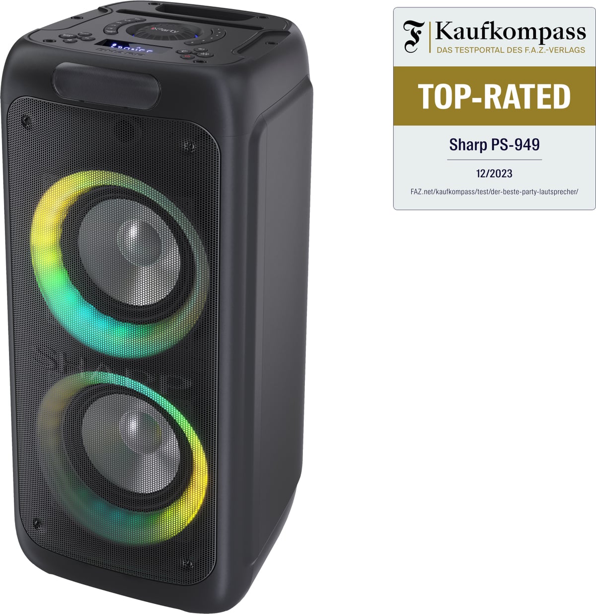 SHARP Party-Lautsprecher PS-949, tragbar, Bluetooth, USB, MP3, 132 W SHARP Party-Lautsprecher PS-949, tragbar, Bluetooth, USB, MP3, 132 W von Sharp