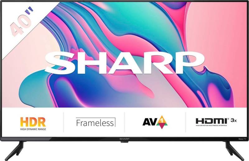 Sharp 2T-C40FDx LED-Fernseher (100 cm/40 Zoll, Full HD, Smart-TV, Roku TV nur in Deutschland verfügbar, Rahmenlos, HDR10, Dolby Digital) von Sharp