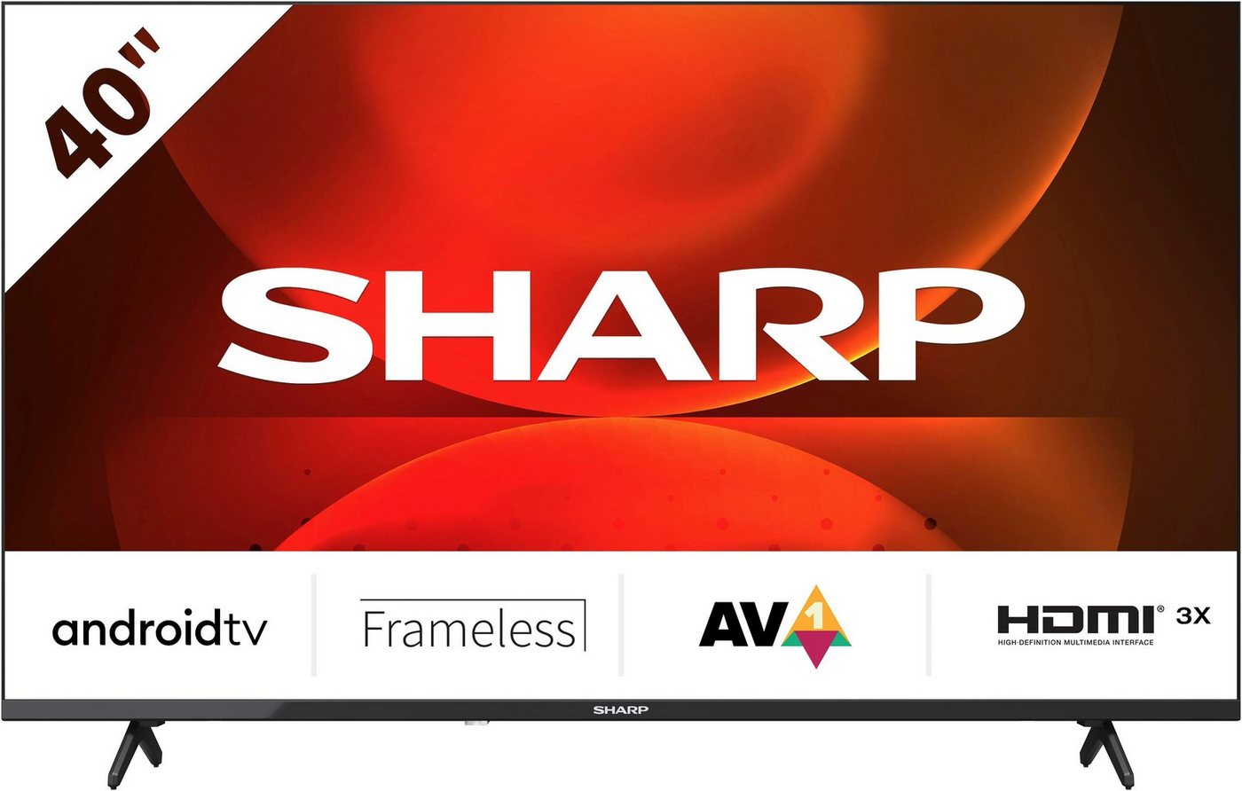 Sharp 2T-C40FHx LED-Fernseher (101 cm/40 Zoll, Full HD, Android TV, Smart-TV, Frameless, 3X HDMI, 2X USB, Dolby Digital, Active Motion 400) von Sharp