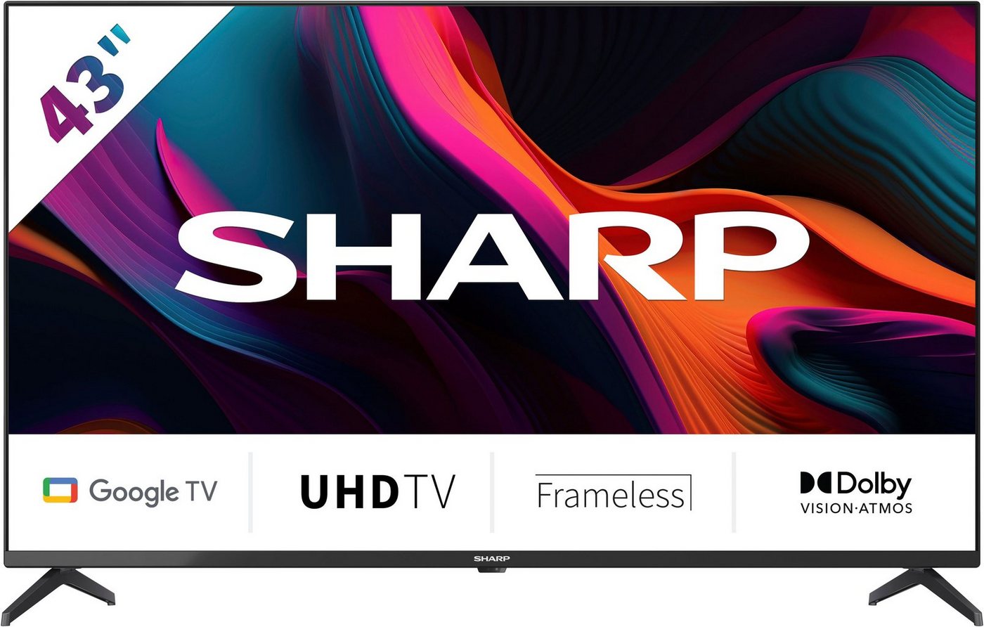 Sharp 4T-C43GLx LED-Fernseher (108 cm/43 Zoll, 4K Ultra HD, Google TV, Smart-TV, 4K Ultra HD, Dolby Atmos, Dolby Vision, HDMI 2.1 mit eARC) von Sharp