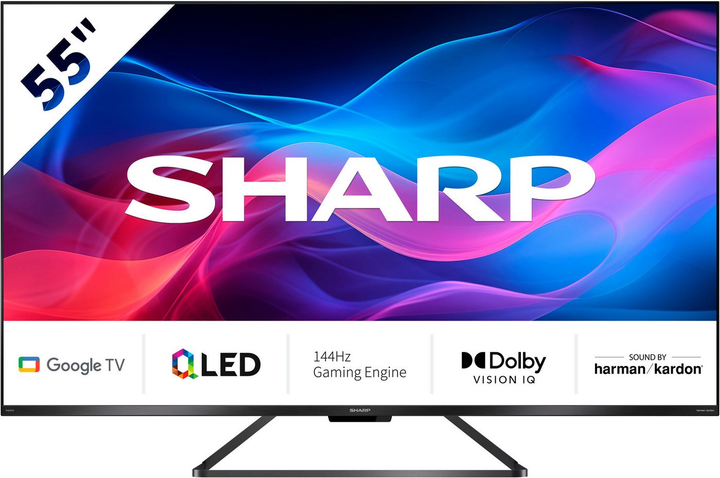 Sharp 4T-C55GRx QLED-Fernseher (139 cm/55 Zoll, 4K Ultra HD, Google TV, Smart-TV) von Sharp