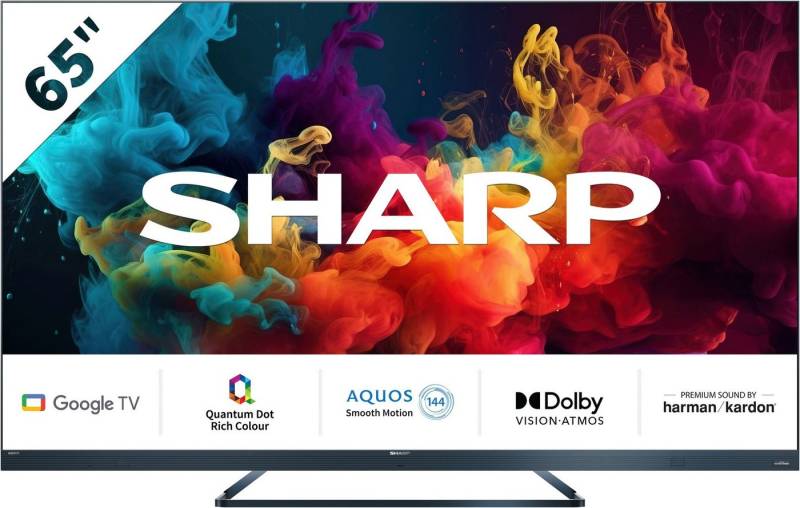 Sharp 4T-C65FQx LED-Fernseher (164 cm/65 Zoll, 4K Ultra HD, Google TV, Quantum Dot, QLED, Dolby Atmos, Dolby Vision, HDMI 2.1 mit eARC) von Sharp