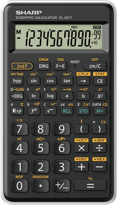 Sharp EL-501T Taschenrechner Tasche Wissenschaftlicher Taschenrechner Schwarz - Weiß (SH-EL501TBWH) von Sharp