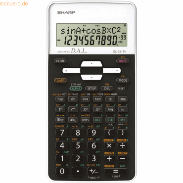 Sharp Schulrechner EL-531 TH WH wissenschaftlich weiß von Sharp
