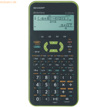 Sharp Schulrechner EL-W531 XH GR wissenschaftlich grün von Sharp