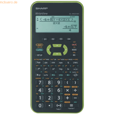 Sharp Schulrechner EL-W531 XH GR wissenschaftlich grün Sharp Schulrechner EL-W531 XH GR wissenschaftlich grün von Sharp