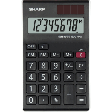 Sharp Tischrechner anzeigend EL-310 ANWH 8 Stellen, Solar/Batterie von Sharp