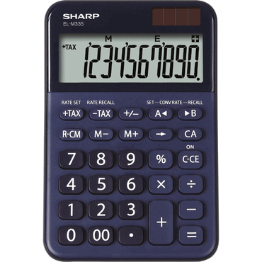 Sharp Tischrechner anzeigend EL-M335-BL Blau, 10 Stellen, Solar/Batter von Sharp